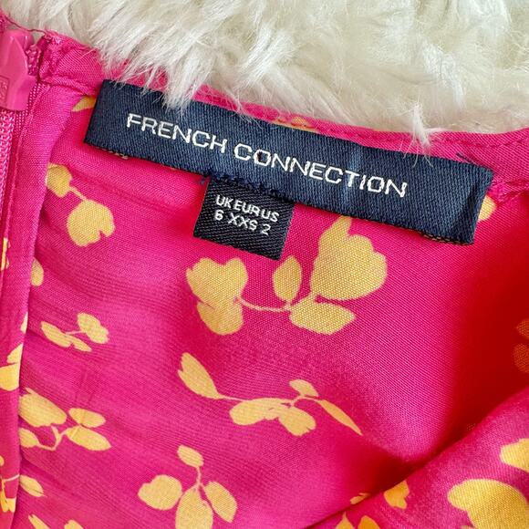 French Connection Bonita Draped Mixed Printed Midi Dress 2 - Picture 6 of 13